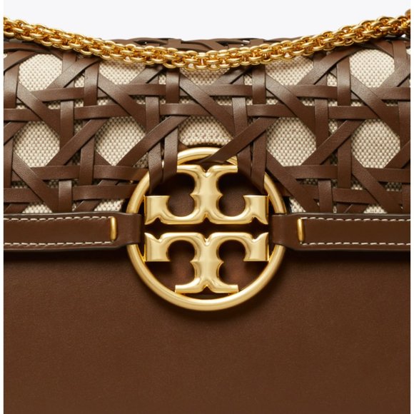 Tory Burch MILLER BASKET-WEAVE SHOULDER BAG - Picture 12 of 13